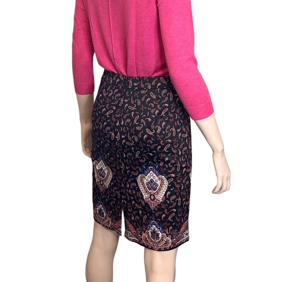 J. Crew The Pencil Skirt Cotton Bold Paisley Print Versatile Colourful Mini - Picture 3 of 12